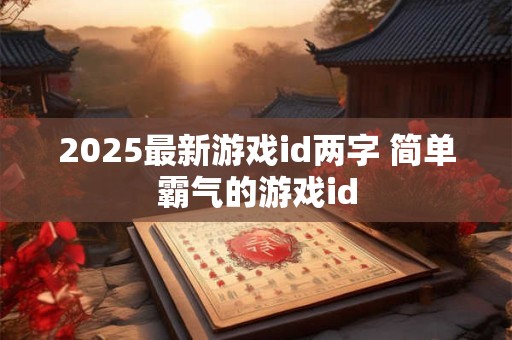 2025最新游戏id两字 简单霸气的游戏id