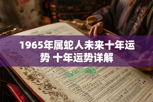 1965年属蛇人未来十年运势 十年运势详解