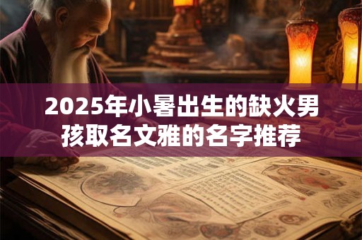 2025年小暑出生的缺火男孩取名文雅的名字推荐