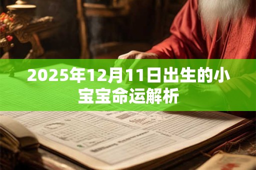 2026年12月11日出生的小宝宝命运解析