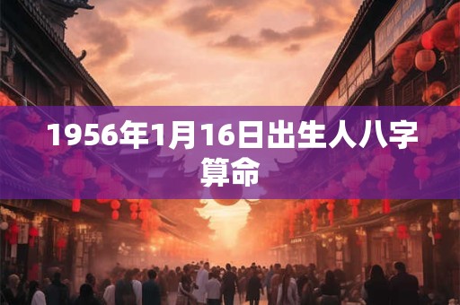 1956年1月16日出生人八字算命