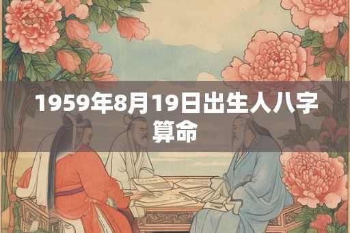 1959年8月19日出生人八字算命