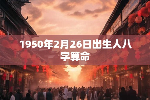 1950年2月26日出生人八字算命