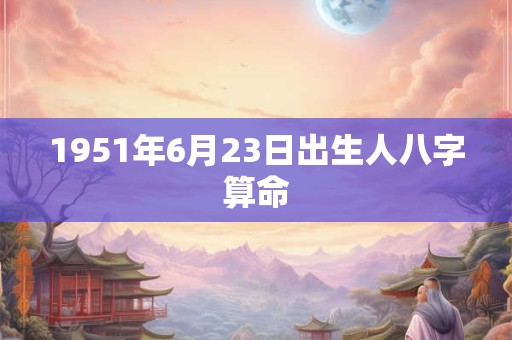 1951年6月23日出生人八字算命
