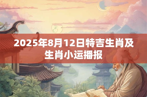 2025年8月12日特吉生肖及生肖小运播报