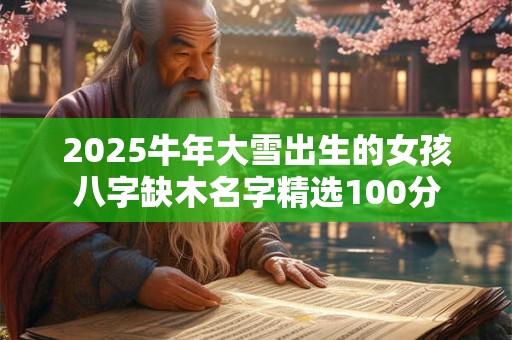 2025牛年大雪出生的女孩八字缺木名字精选100分