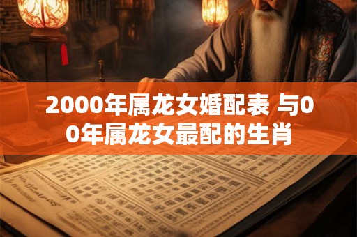 2000年属龙女婚配表 与00年属龙女最配的生肖