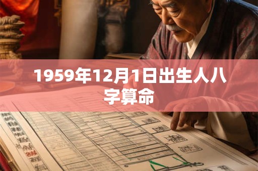 1959年12月1日出生人八字算命