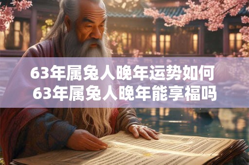 63年属兔人晚年运势如何 63年属兔人晚年能享福吗
