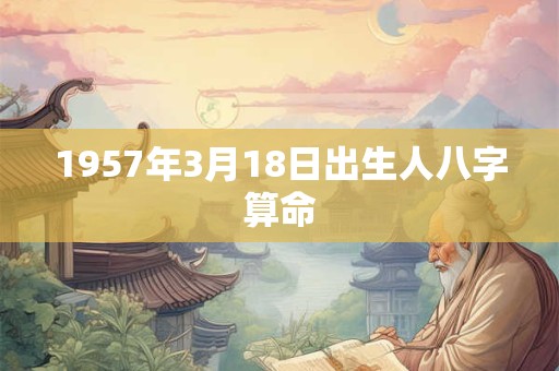 1957年3月18日出生人八字算命