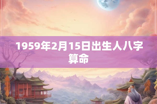 1959年2月15日出生人八字算命
