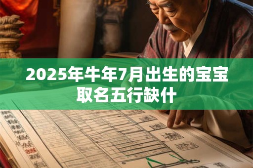 2025年牛年7月出生的宝宝取名五行缺什