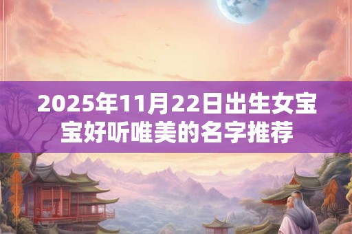 2026年11月22日出生女宝宝好听唯美的名字推荐