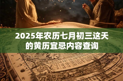 2025年农历七月初三这天的黄历宜忌内容查询