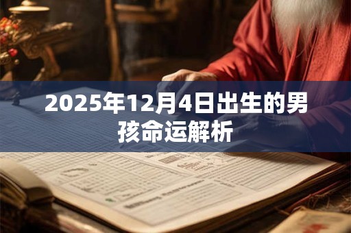 2025年12月4日出生的男孩命运解析