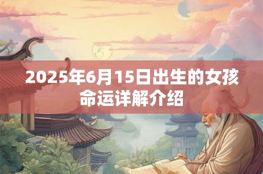 2025年6月15日出生的女孩命运详解介绍