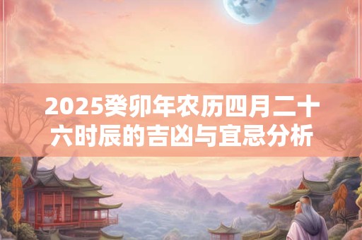 2025癸卯年农历四月二十六时辰的吉凶与宜忌分析