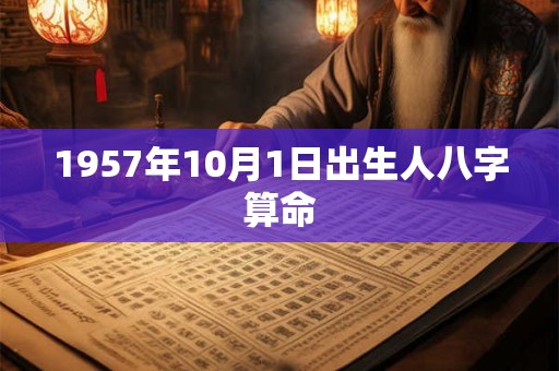 详细阅读:1957年10月1日出生人八字算命 1957年10月1日出生人八字算命