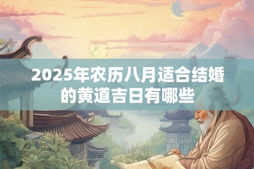 2025年农历八月适合结婚的黄道吉日有哪些