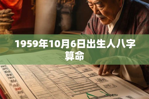 1959年10月6日出生人八字算命