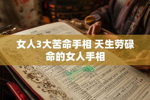女人3大苦命手相 天生劳碌命的女人手相 女人3大苦命手相 天生劳碌命的女人手相