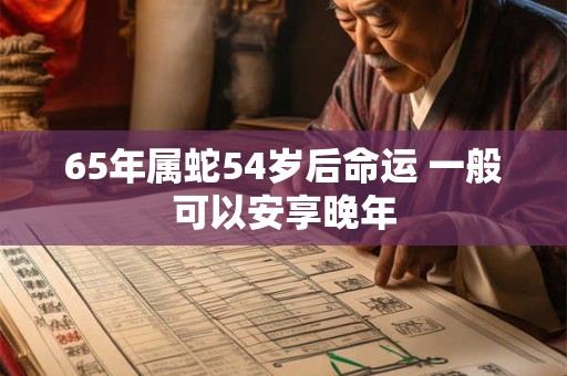 65年属蛇54岁后命运 一般可以安享晚年