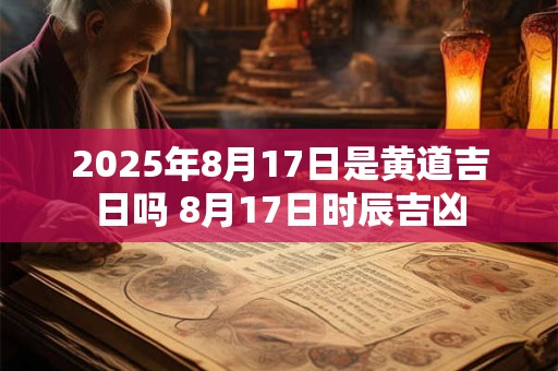 2025年8月17日是黄道吉日吗 8月17日时辰吉凶