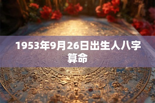 1953年9月26日出生人八字算命