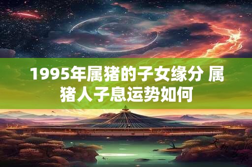 1995年属猪的子女缘分 属猪人子息运势如何