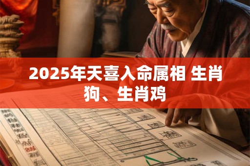 2025年天喜入命属相 生肖狗、生肖鸡