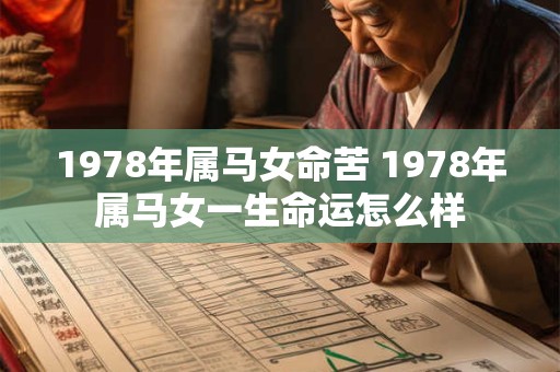 1978年属马女命苦 1978年属马女一生命运怎么样