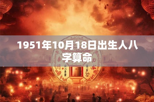 1951年10月18日出生人八字算命