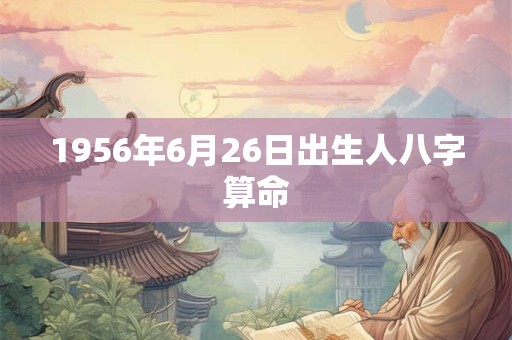 1956年6月26日出生人八字算命