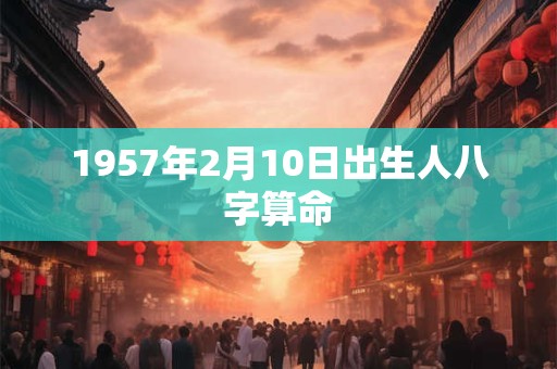 1957年2月10日出生人八字算命