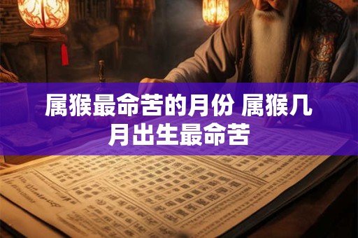属猴最命苦的月份 属猴几月出生最命苦