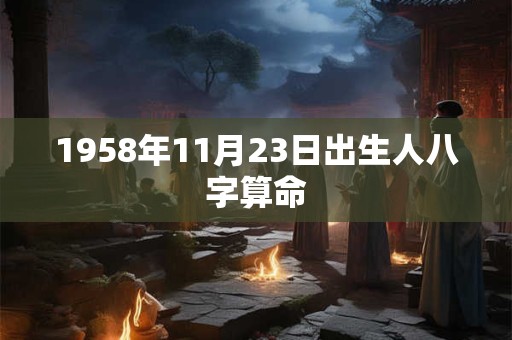 1958年11月23日出生人八字算命
