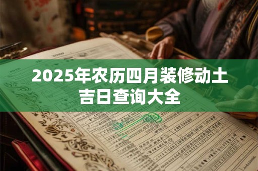 2025年农历四月装修动土吉日查询大全