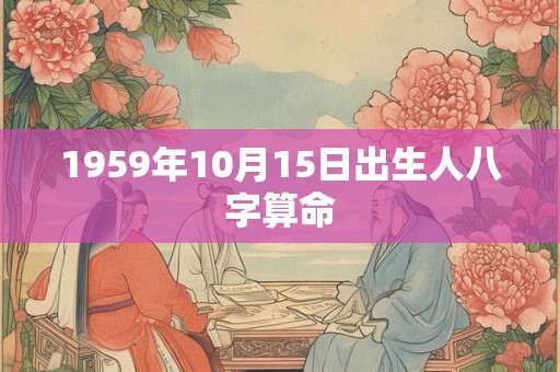 1959年10月15日出生人八字算命