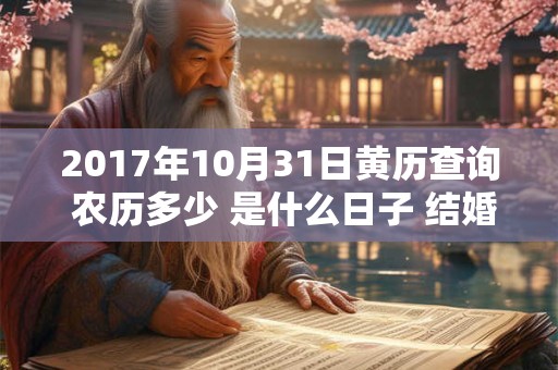 2017年10月31日黄历查询 农历多少 是什么日子 结婚吉时