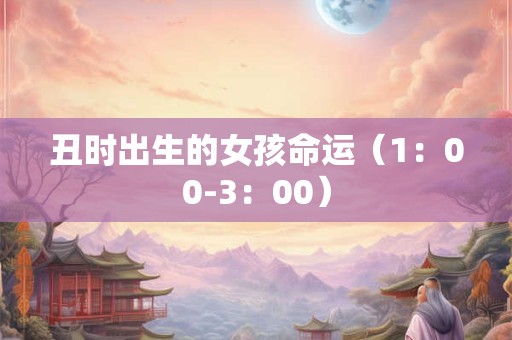 丑时出生的女孩命运（1：00-3：00）