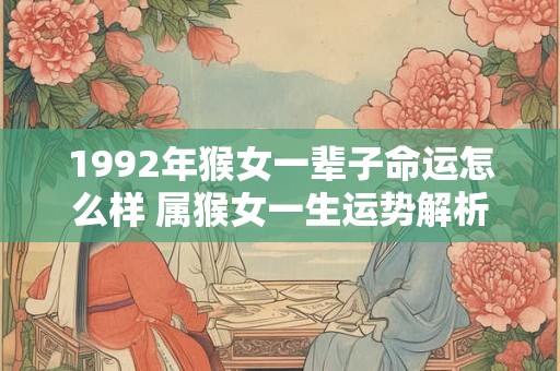 1992年猴女一辈子命运怎么样 属猴女一生运势解析