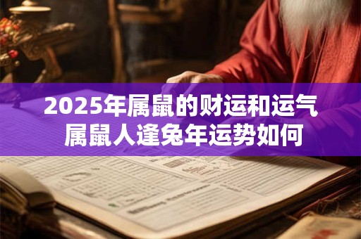 2025年属鼠的财运和运气 属鼠人逢兔年运势如何