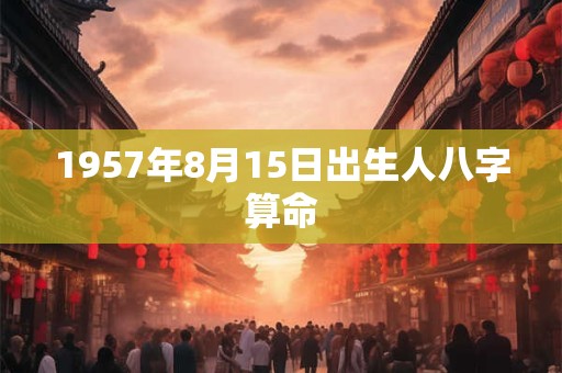 1957年8月15日出生人八字算命