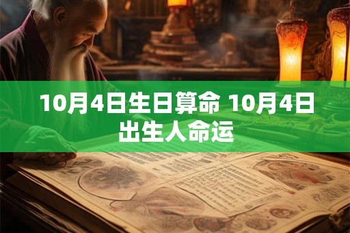 10月4日生日算命 10月4日出生人命运