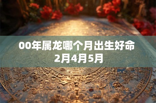 00年属龙哪个月出生好命 2月4月5月