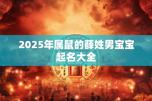2025年属鼠的薛姓男宝宝起名大全