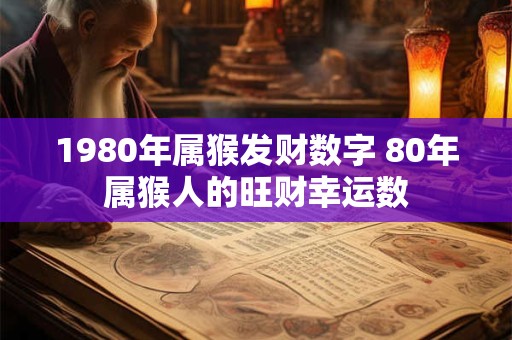 1980年属猴发财数字 80年属猴人的旺财幸运数