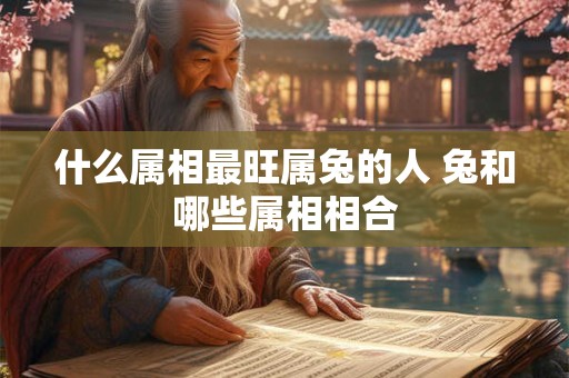 什么属相最旺属兔的人 兔和哪些属相相合