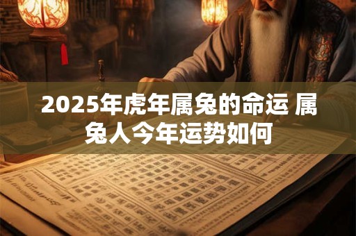 2025年虎年属兔的命运 属兔人今年运势如何