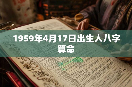 1959年4月17日出生人八字算命